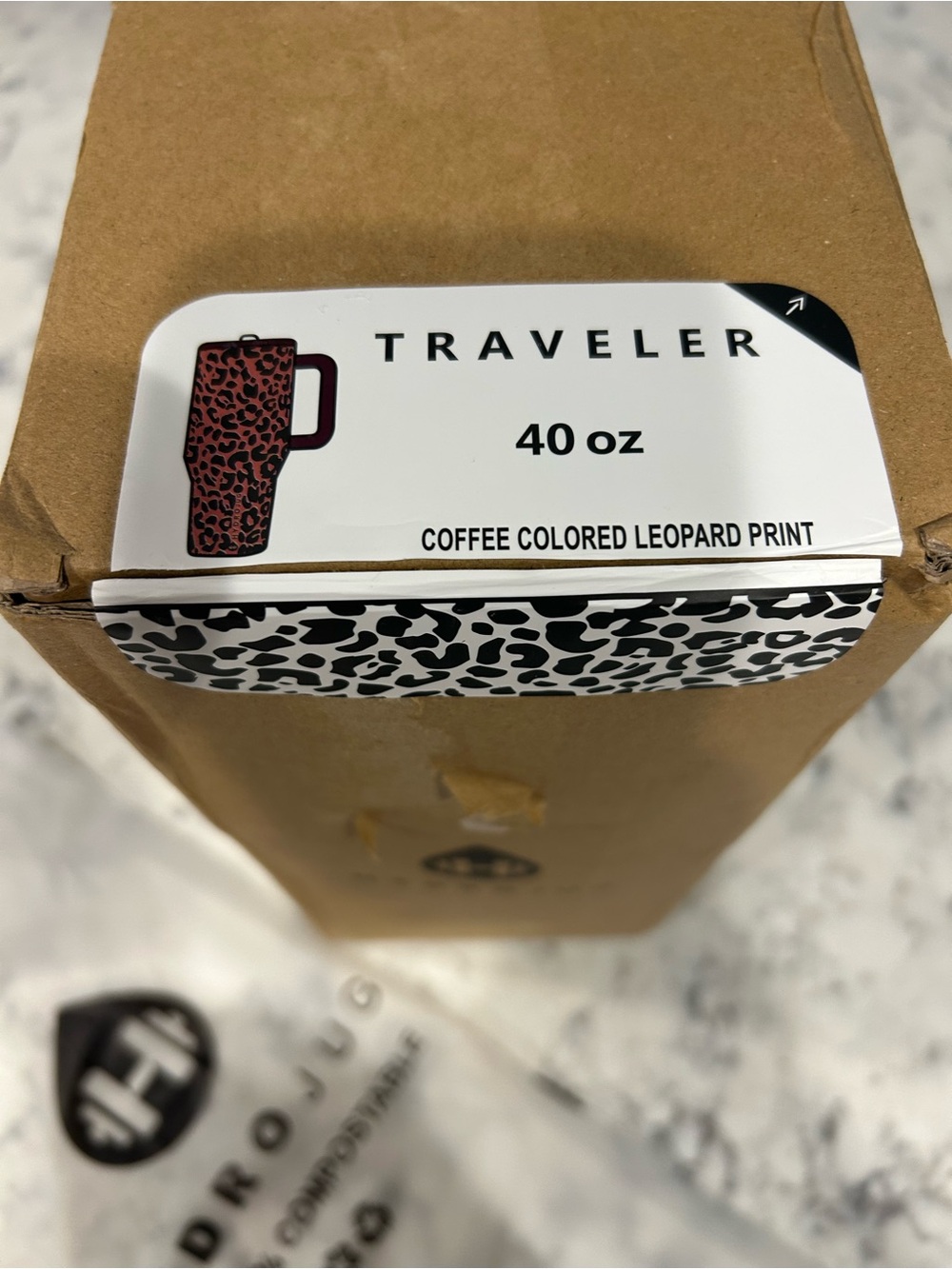 Brand new. HydroJug Brown & Black Travel Mug with Handle - Picture 4 of 4